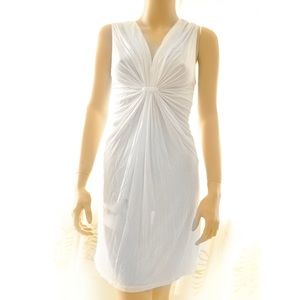 BCBGMAXAZRIA Sundress beach cover up white ruched